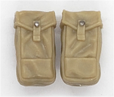 WWII British: LARGE Ammo / Utility Pouches (Set of TWO) P37 - 1:18