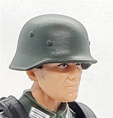 WWII German: Green M35 Helmet - 1:18 Scale Modular MTF Accessory for 3-3/4" Action Figures