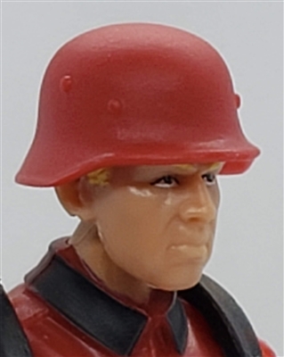 WWII German: Red M35 Helmet - 1:18 Scale Modular MTF Accessory for 3-3/4" Action Figures