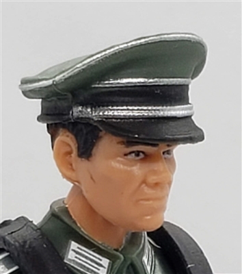 WWII German: Green Officer Visor Cap - 1:18 Scale Modular MTF Accessory for 3-3/4" Action Figures