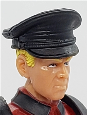 WWII German: Black Officer Visor Cap - 1:18 Scale Modular MTF Accessory for 3-3/4" Action Figures