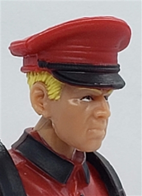 WWII German: Red Officer Visor Cap - 1:18 Scale Modular MTF Accessory for 3-3/4" Action Figures