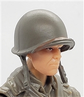 WWII US Army: M1 Helmet with Strap on Visor - 1:18 Scale Modular MTF Accessory for 3-3/4" Action Figures