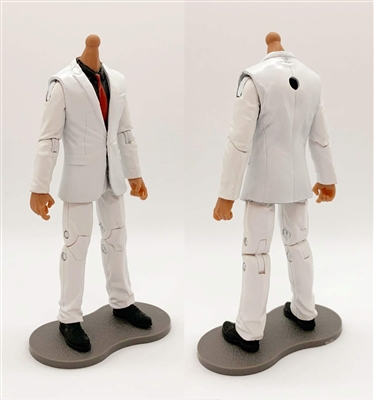 Agency-Ops'' WHITE SUIT, BLACK SHIRT & RED TIE with TAN Skin Tone Male  WITHOUT Head - 1:18 Scale Marauder Task Force Action Figure