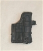 Pistol Holster: Large Right Handed with Loop BLACK Version - 1:18 Scale Modular MTF Accessory for 3-3/4" Action Figures