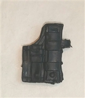 Pistol Holster: Large Right Handed with Loop BLACK Version - 1:18 Scale Modular MTF Accessory for 3-3/4" Action Figures