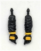 Male Forearms: BLACK & YELLOW Cloth Forearms WITH Gloved Hands - Right AND Left (Pair) - 1:18 Scale MTF Accessory for 3-3/4" Action Figures