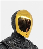 Heads: "INFANTRY"  GOLD Chrome Visor Head - 1:18 Scale MTF Accessory for 3-3/4" Action Figures