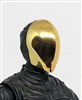 Heads: "OFFICER"  GOLD Chrome Visor Head - 1:18 Scale MTF Accessory for 3-3/4" Action Figures