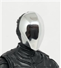 Heads: "OFFICER"  SILVER Chrome Visor Head - 1:18 Scale MTF Accessory for 3-3/4" Action Figures