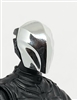 Heads: "CYBORG"  SILVER Chrome Visor Head - 1:18 Scale MTF Accessory for 3-3/4" Action Figures