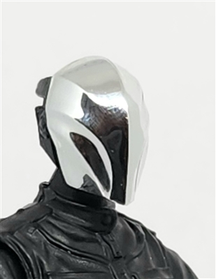 Heads: "CYBORG"  SILVER Chrome Visor Head - 1:18 Scale MTF Accessory for 3-3/4" Action Figures