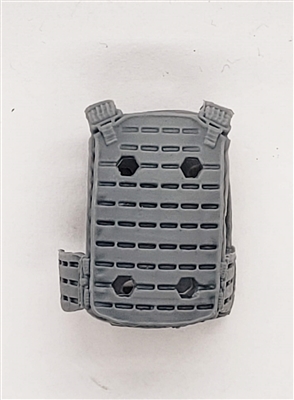 Male Vest: Plate Carrier Type LIGHT GRAY Version - 1:18 Scale Modular MTF Accessory for 3-3/4" Action Figures