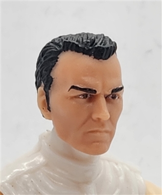 Male Head: "KELLY" LIGHT Skin Tone with BLACK Hair - 1:18 Scale MTF Accessory for 3-3/4" Action Figures