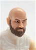 Male Head: "RUSSELL" Light Skin Tone with Bald Head & BROWN BEARD - 1:18 Scale MTF Accessory for 3-3/4" Action Figures