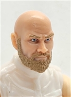 Male Head: "RUSSELL" Light Skin Tone with Bald Head & LIGHT BROWN BEARD - 1:18 Scale MTF Accessory for 3-3/4" Action Figures