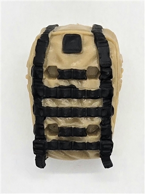 Backpack: Modular Backpack DARK TAN & BLACK Version - 1:18 Scale Modular MTF Accessory for 3-3/4" Action Figures