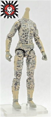 VAL "Desert-Ops MARK II" TAN camo MTF FEMALE Valkyries Body WITHOUT Head - 1:18 Scale Marauder Task Force Action Figure