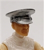 Headgear: Officer Cap "Dress Hat" SILVER Version - 1:18 Scale Modular MTF Accessory for 3-3/4" Action Figures